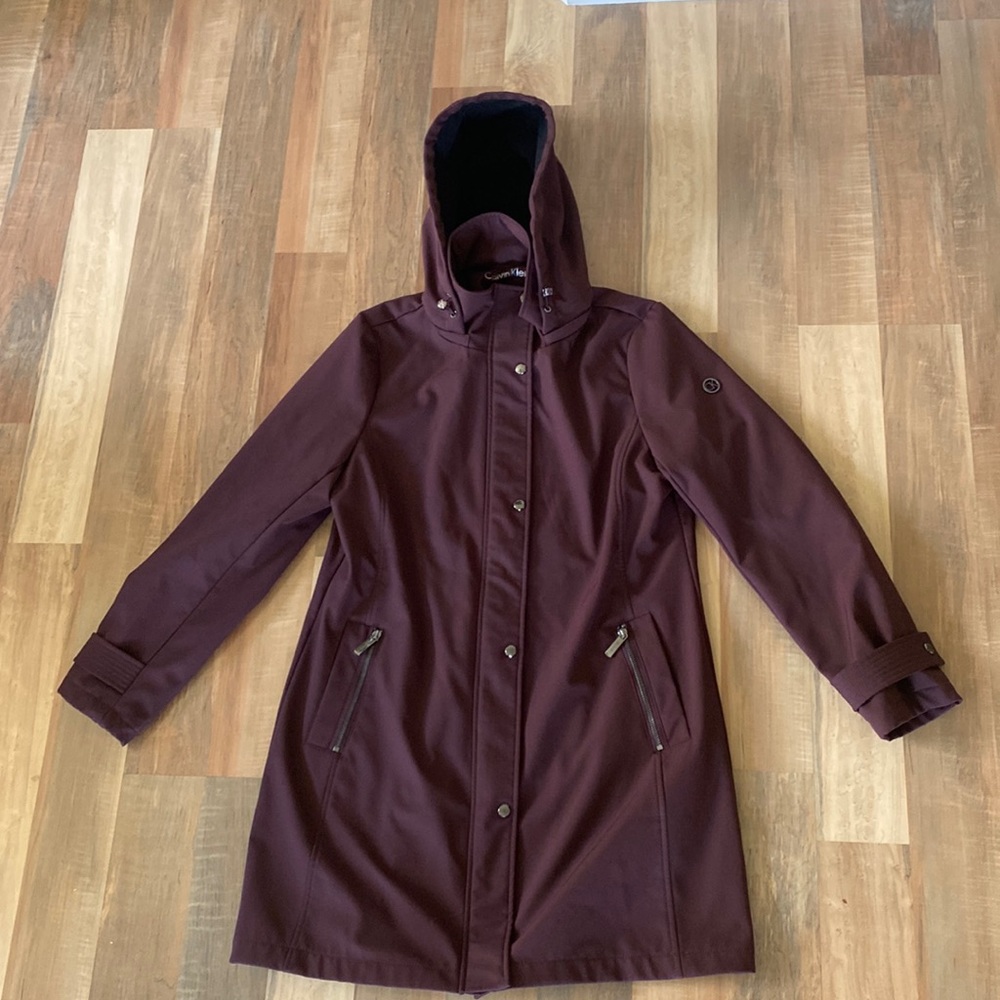 Calvin Klein water resistant breathable shell wind protection 4 way stretch coat